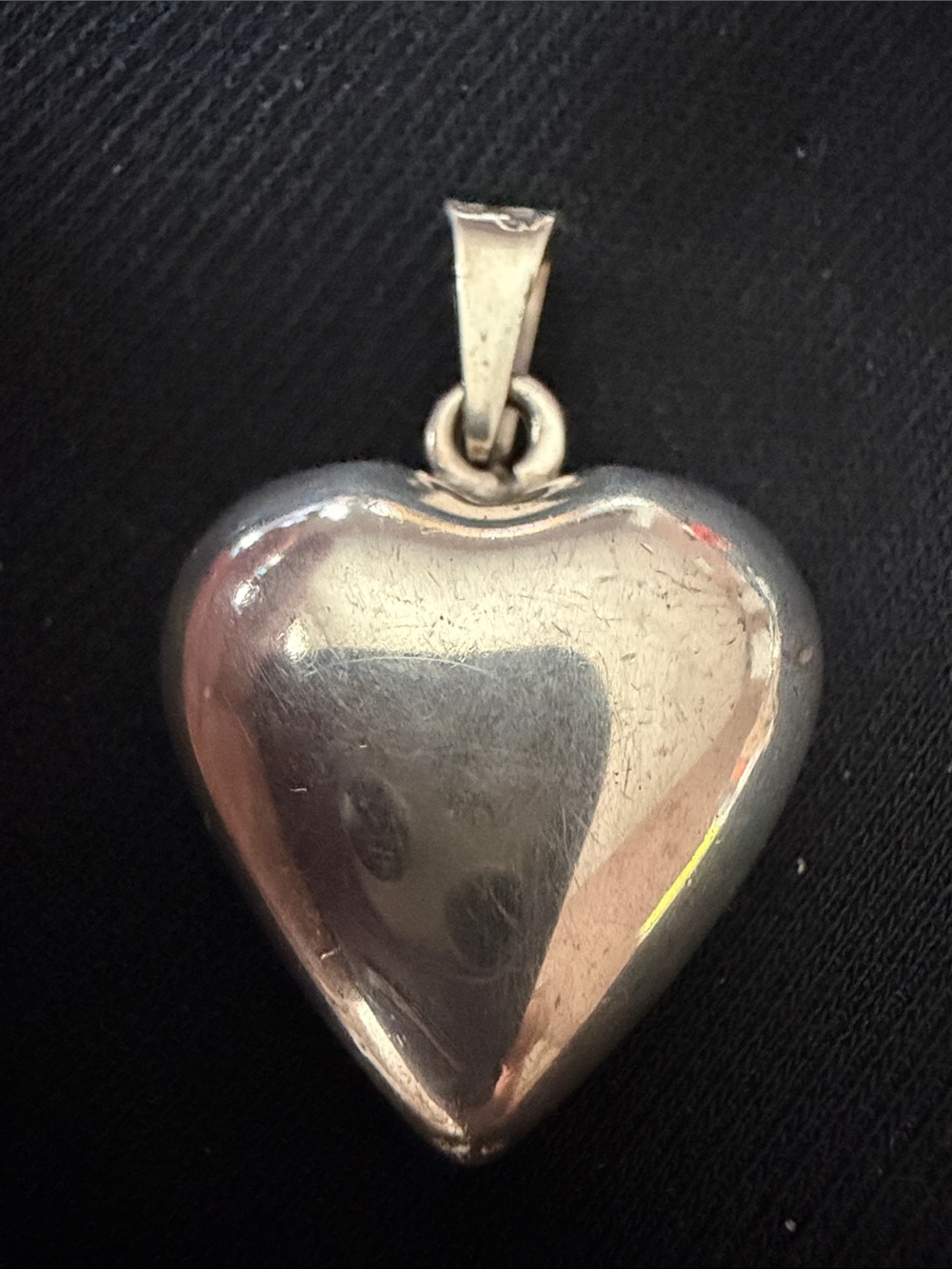 Vintage 925 sterling silver Southwestern puffy heart pendant